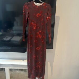 Reformation Tommie Dress-- burgundy wine maxi dress